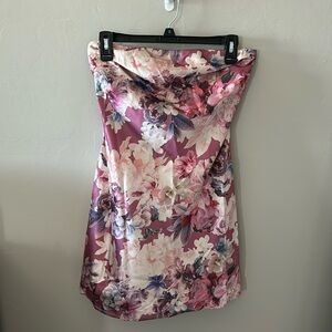 NWT silk strapless mini dress